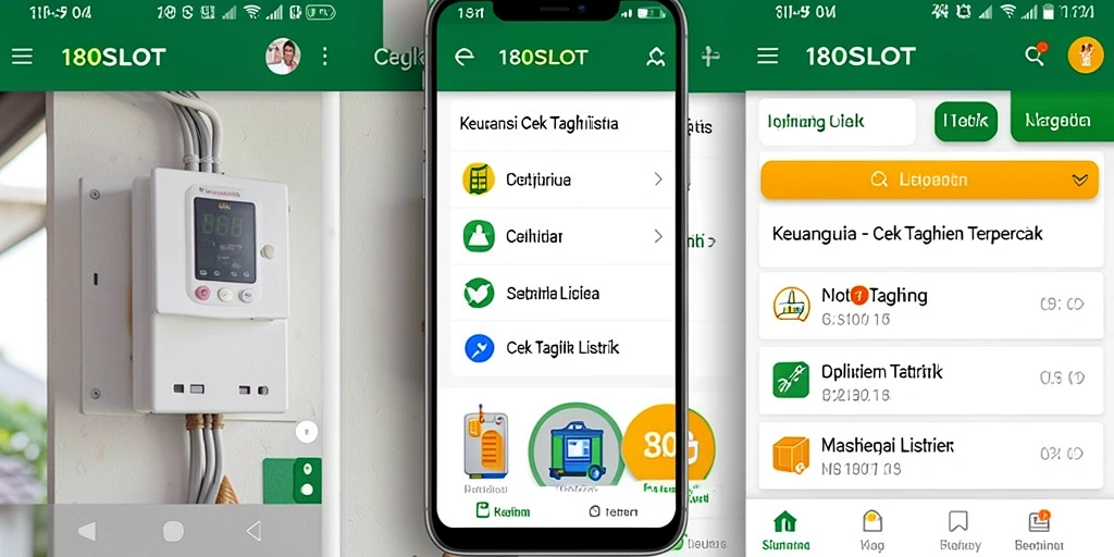 Tampilan antarmuka aplikasi 180SLOT untuk cek tagihan listrik.