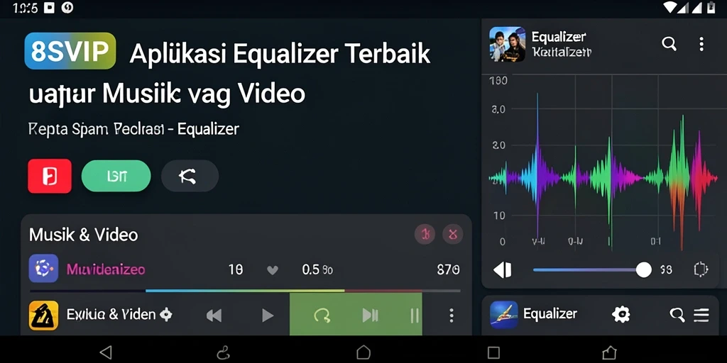 Antarmuka pengguna 8SVIP dengan pengaturan Equalizer yang menarik.
