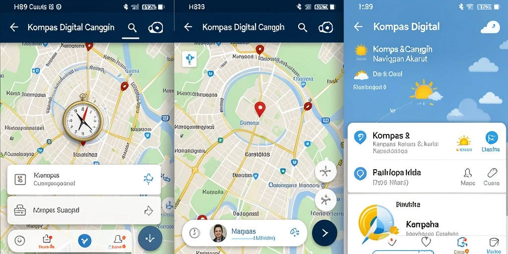 Tampilan antarmuka H89 yang modern dan fungsional untuk kompas digital.