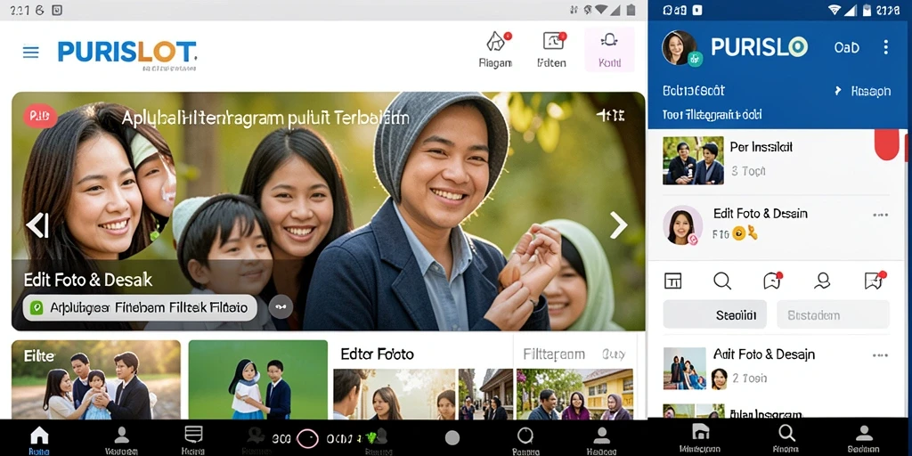 Tampilan antarmuka pengguna PURISLOT saat mengedit foto dengan filter.