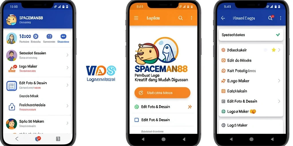 Antarmuka SPACEMAN88 yang memudahkan untuk membuat logo.